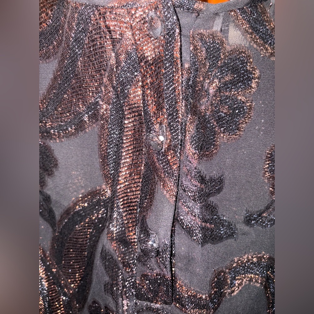 Elegant Black and Copper Paisley Dress - Picture 5 of 5